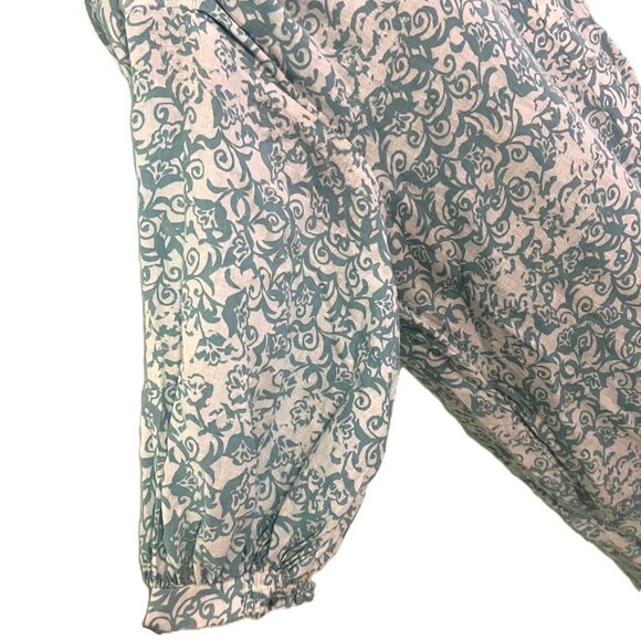 Anthropologie Maeve The Irene Linen Shirt Dress Size X-Large Green White Pocket - Picture 5 of 13